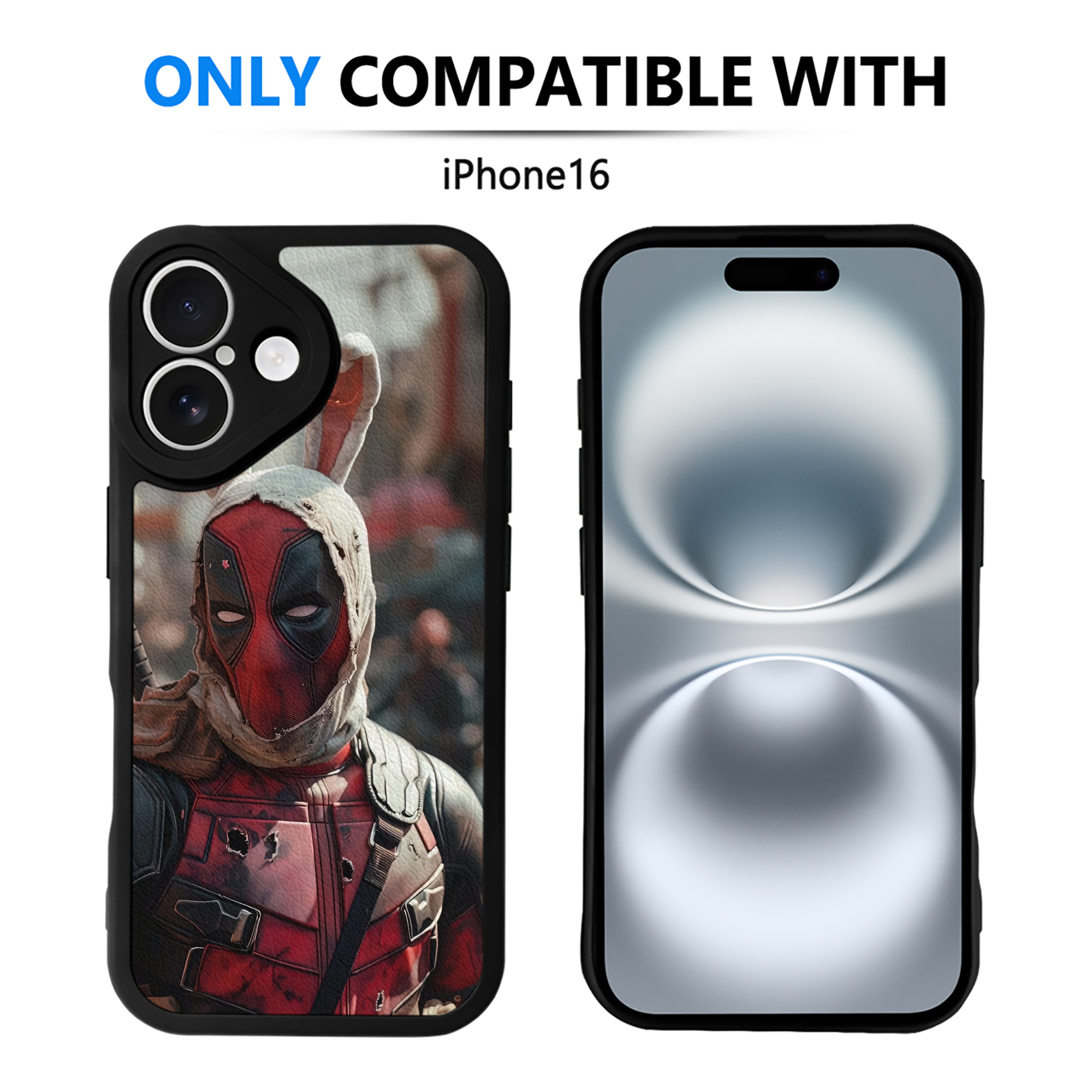 （画像用） Deadpool デッドプール 【iPhone 16シリーズ対応】シリコンスマホケース（レザー調） 材質：シリコン